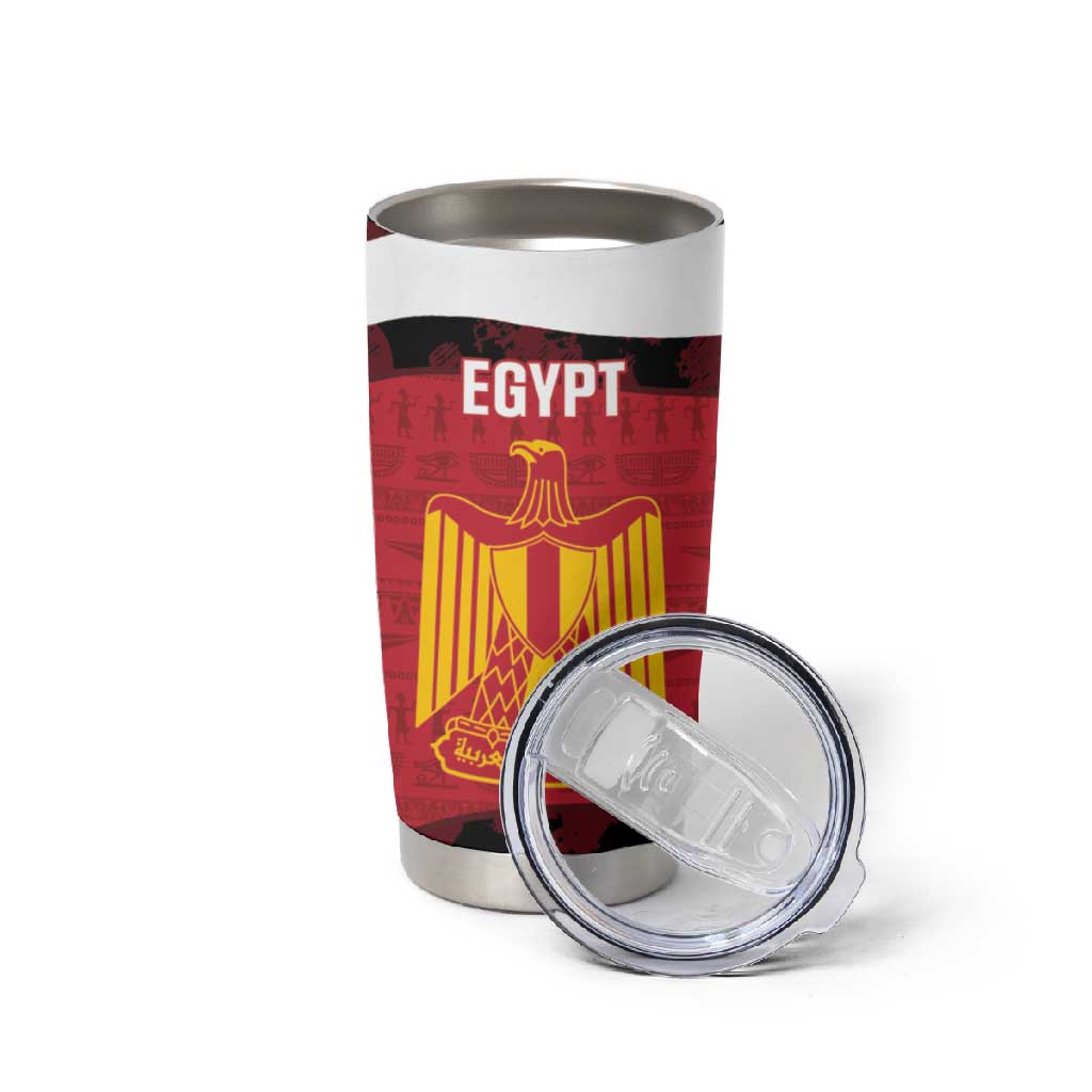 Custom Egypt Football Tumbler Cup 2026 Go Pharaohs Ancient Egyptian Pattern - African Pride
