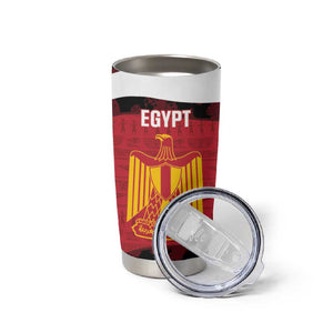 Custom Egypt Football Tumbler Cup 2026 Go Pharaohs Ancient Egyptian Pattern - African Pride