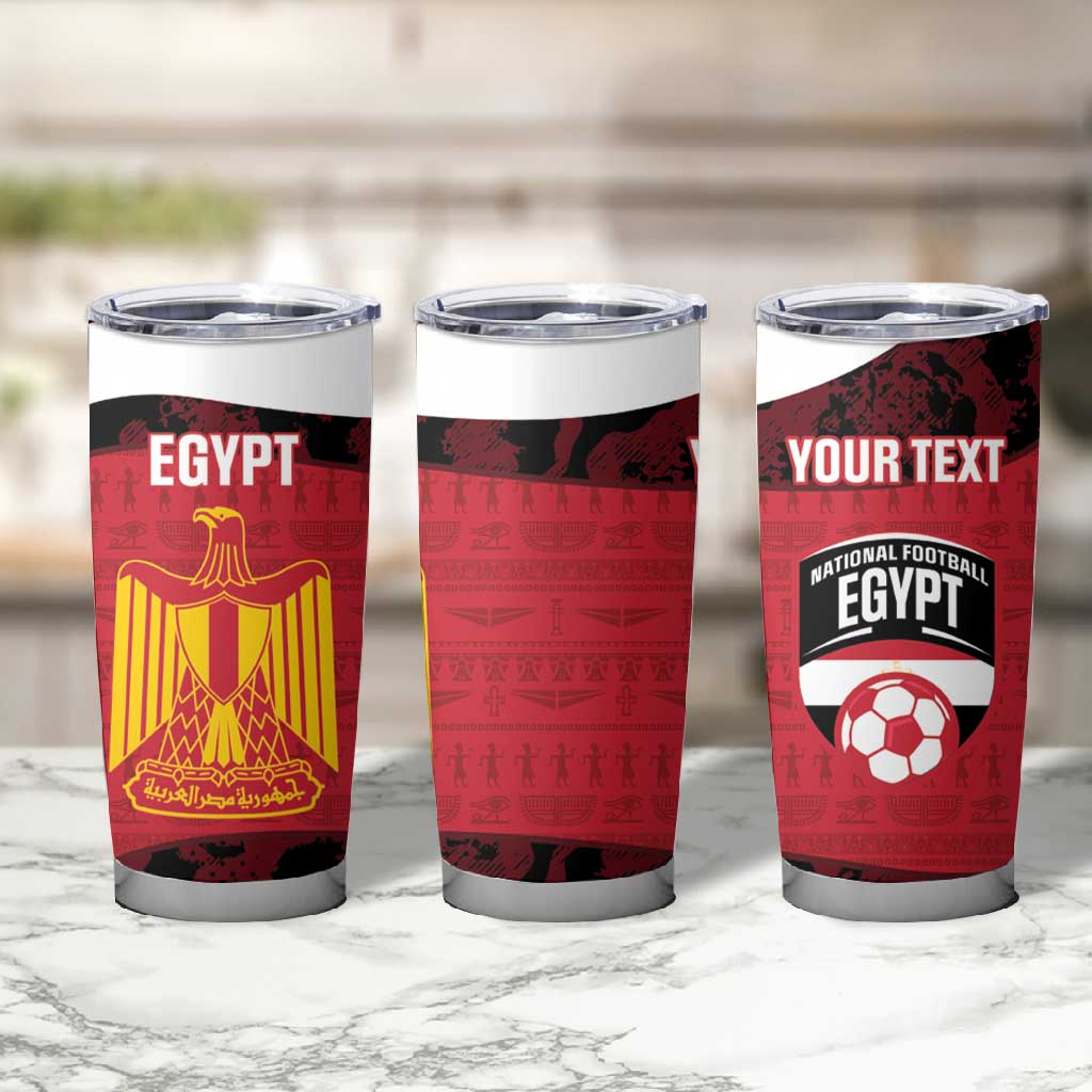 Custom Egypt Football Tumbler Cup 2026 Go Pharaohs Ancient Egyptian Pattern - African Pride