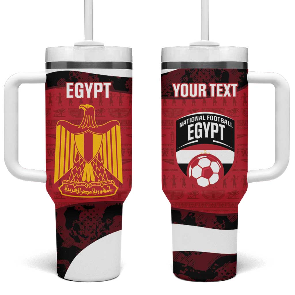 Custom Egypt Football Tumbler With Handle 2026 Go Pharaohs Ancient Egyptian Pattern - African Pride