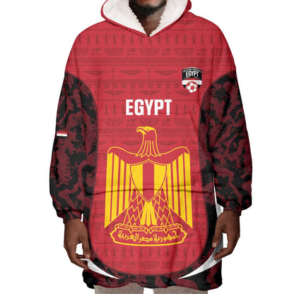Custom Egypt Football Wearable Blanket Hoodie 2026 Go Pharaohs Ancient Egyptian Pattern - African Pride