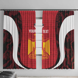 Custom Egypt Football Window Curtain 2026 Go Pharaohs Ancient Egyptian Pattern - African Pride