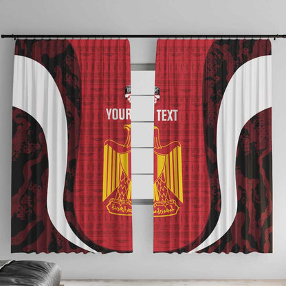 Custom Egypt Football Window Curtain 2026 Go Pharaohs Ancient Egyptian Pattern - African Pride