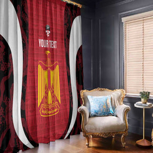 Custom Egypt Football Window Curtain 2026 Go Pharaohs Ancient Egyptian Pattern - African Pride