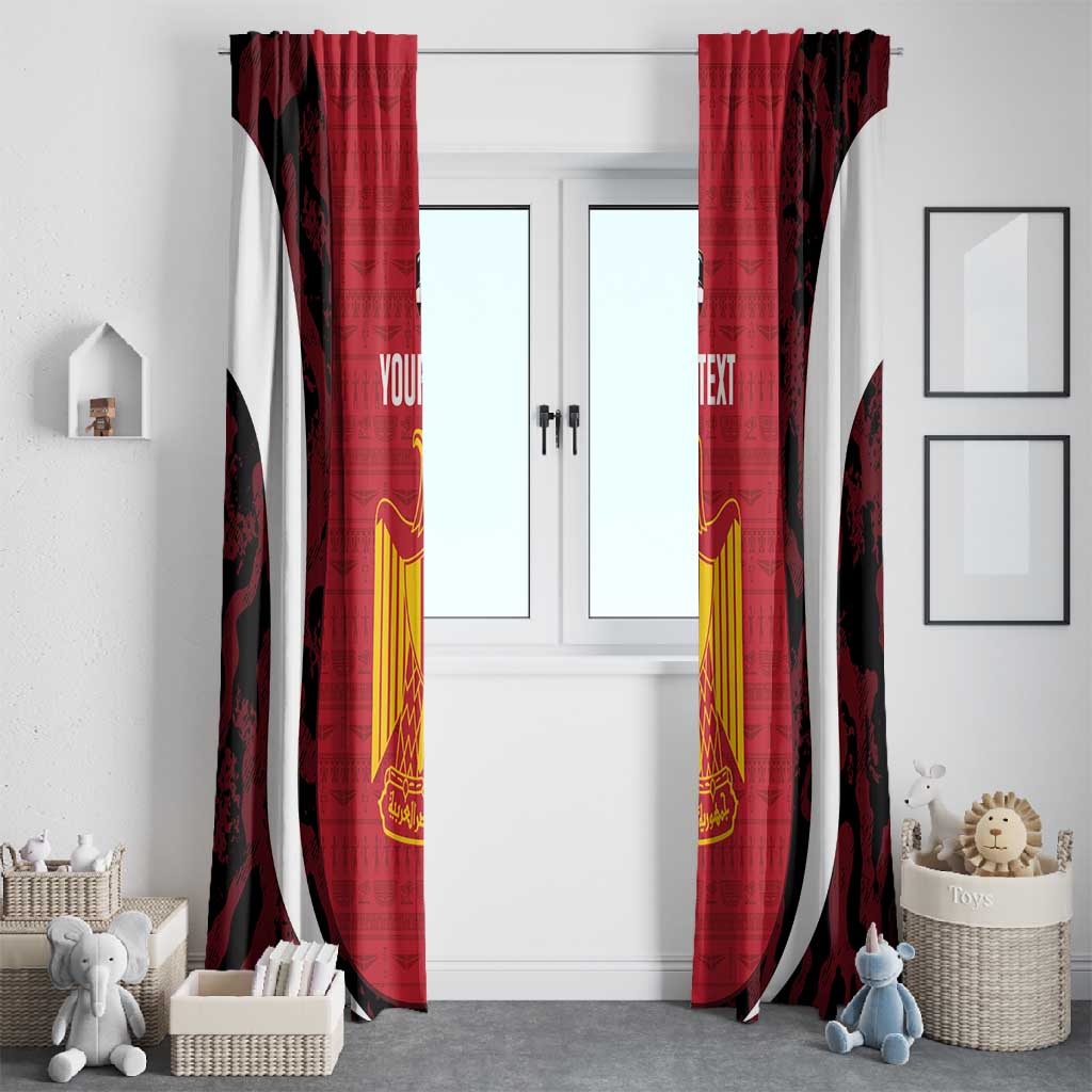 Custom Egypt Football Window Curtain 2026 Go Pharaohs Ancient Egyptian Pattern - African Pride