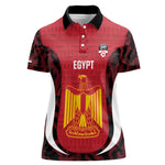 Custom Egypt Football Women Polo Shirt 2026 Go Pharaohs Ancient Egyptian Pattern - African Pride