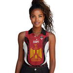 Custom Egypt Football Women Sleeveless Polo Shirt 2026 Go Pharaohs Ancient Egyptian Pattern - African Pride