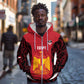 Custom Egypt Football Zip Hoodie 2026 Go Pharaohs Ancient Egyptian Pattern - African Pride