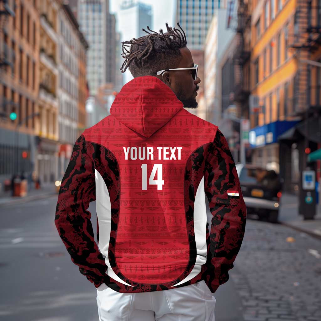 Custom Egypt Football Zip Hoodie 2026 Go Pharaohs Ancient Egyptian Pattern - African Pride