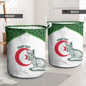 Custom Algeria Football Laundry Basket 2026 Go Greens Fennec With Islamic Pattern - African Pride