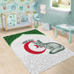 Custom Algeria Football Area Rug 2026 Go Greens Fennec With Islamic Pattern - African Pride