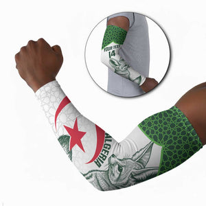 Custom Algeria Football Arm Sleeves 2026 Go Greens Fennec With Islamic Pattern - African Pride