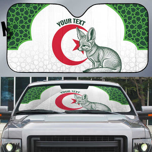 Custom Algeria Football Auto Sun Shade 2026 Go Greens Fennec With Islamic Pattern - African Pride