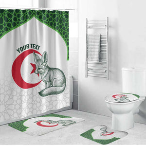 Custom Algeria Football Bathroom Set 2026 Go Greens Fennec With Islamic Pattern - African Pride
