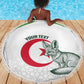 Custom Algeria Football Beach Blanket 2026 Go Greens Fennec With Islamic Pattern - African Pride