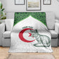Custom Algeria Football Blanket 2026 Go Greens Fennec With Islamic Pattern - African Pride