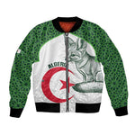 Custom Algeria Football Bomber Jacket 2026 Go Greens Fennec With Islamic Pattern - African Pride