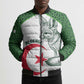 Custom Algeria Football Bomber Puffer Jacket 2026 Go Greens Fennec With Islamic Pattern - African Pride