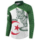 Custom Algeria Football Button Sweatshirt 2026 Go Greens Fennec With Islamic Pattern