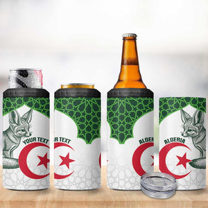 Custom Algeria Football 4 in 1 Can Cooler Tumbler 2026 Go Greens Fennec With Islamic Pattern - African Pride