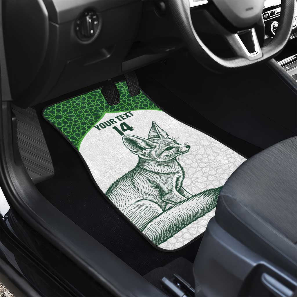 Custom Algeria Football Car Mats 2026 Go Greens Fennec With Islamic Pattern - African Pride