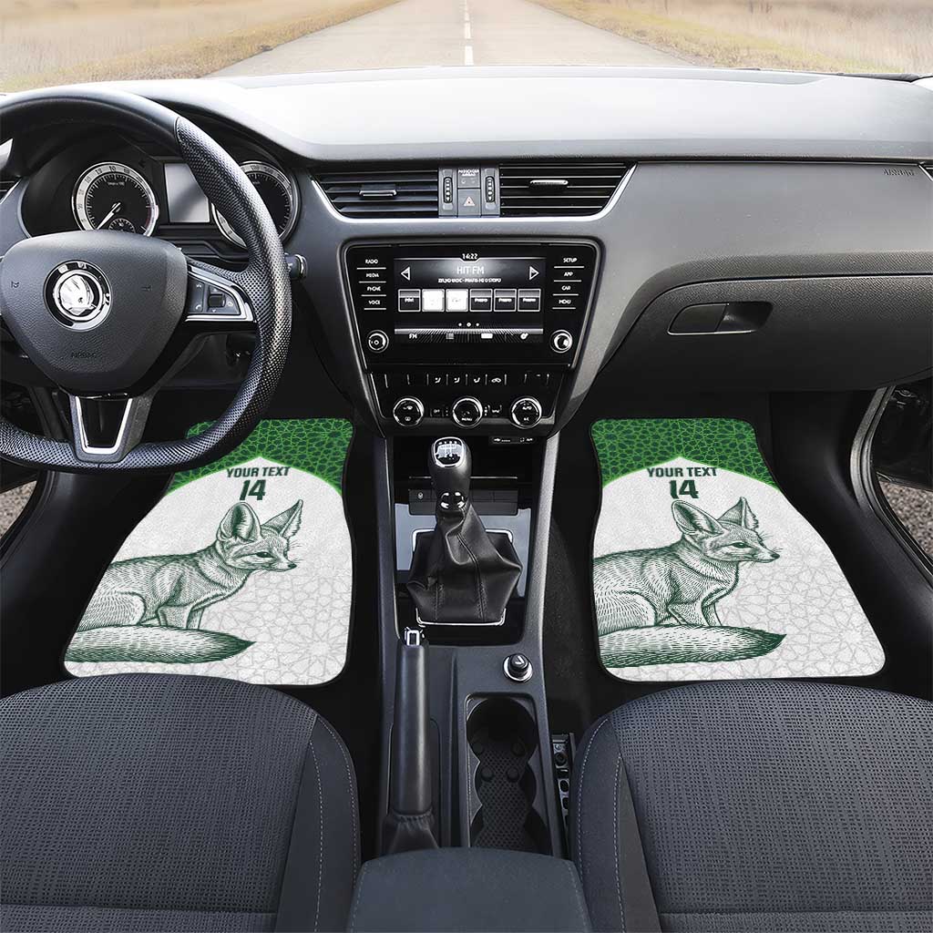 Custom Algeria Football Car Mats 2026 Go Greens Fennec With Islamic Pattern - African Pride