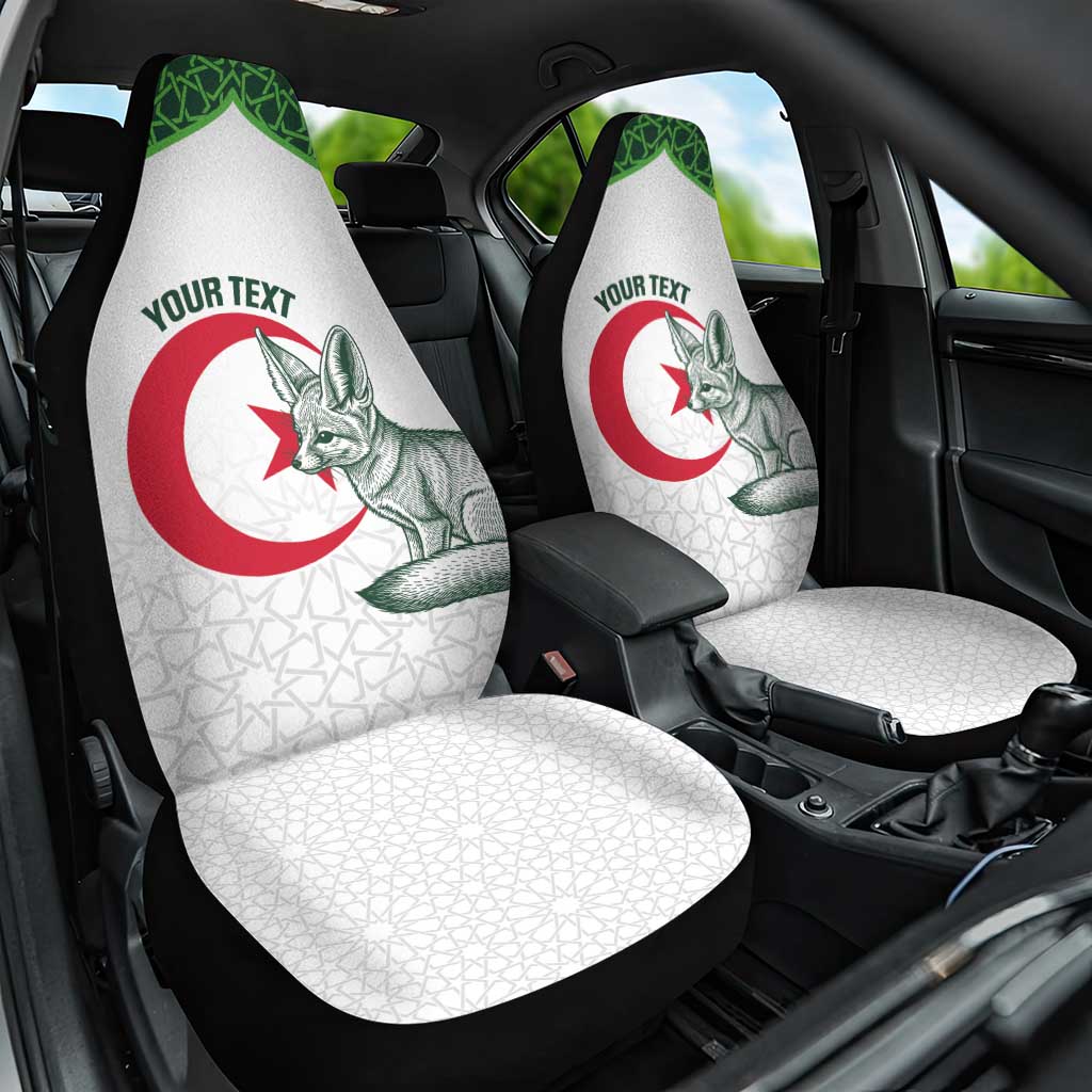 Custom Algeria Football Car Seat Cover 2026 Go Greens Fennec With Islamic Pattern - African Pride