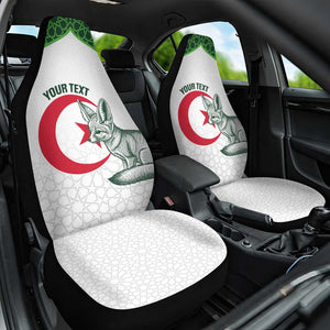 Custom Algeria Football Car Seat Cover 2026 Go Greens Fennec With Islamic Pattern - African Pride