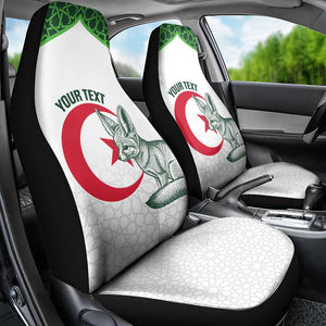 Custom Algeria Football Car Seat Cover 2026 Go Greens Fennec With Islamic Pattern - African Pride