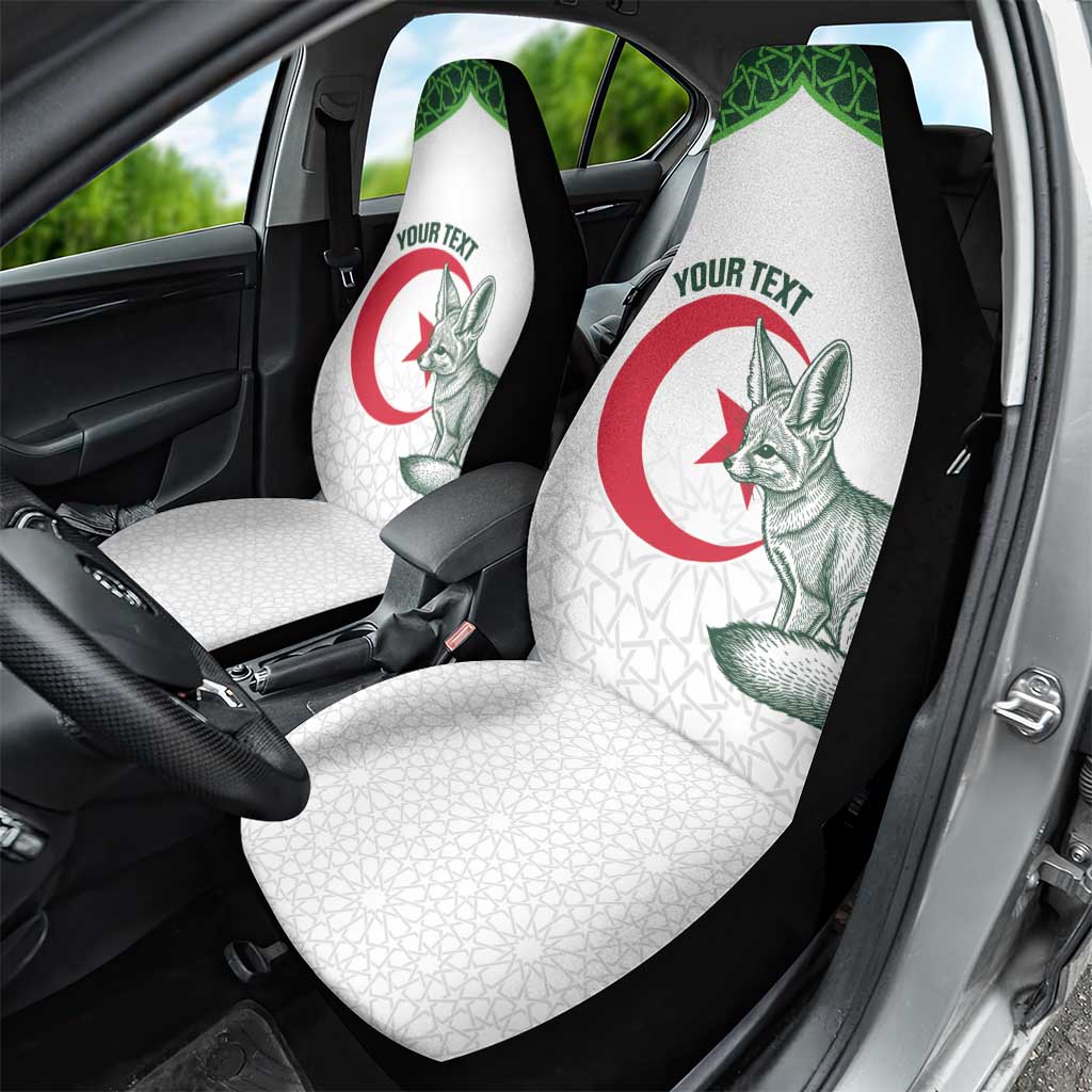 Custom Algeria Football Car Seat Cover 2026 Go Greens Fennec With Islamic Pattern - African Pride
