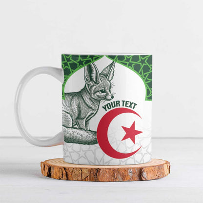 Custom Algeria Football Ceramic Mug 2026 Go Greens Fennec With Islamic Pattern - African Pride