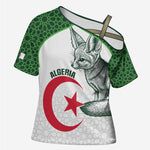 Custom Algeria Football Cross Shoulder Shirt 2026 Go Greens Fennec With Islamic Pattern - African Pride