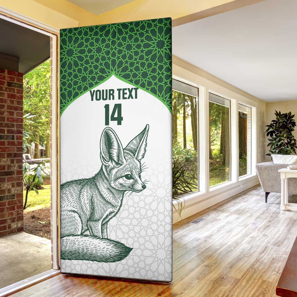 Custom Algeria Football Door Cover 2026 Go Greens Fennec With Islamic Pattern - African Pride
