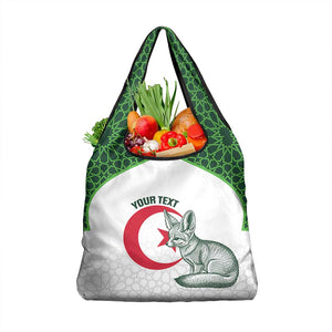 Custom Algeria Football Grocery Bag 2026 Go Greens Fennec With Islamic Pattern - African Pride