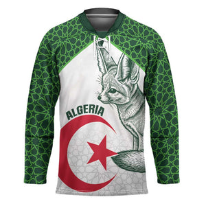 Custom Algeria Football Hockey Jersey 2026 Go Greens Fennec With Islamic Pattern - African Pride