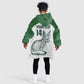Custom Algeria Football Kid Wearable Blanket Hoodie 2026 Go Greens Fennec With Islamic Pattern - African Pride