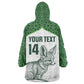 Custom Algeria Football Kid Wearable Blanket Hoodie 2026 Go Greens Fennec With Islamic Pattern - African Pride