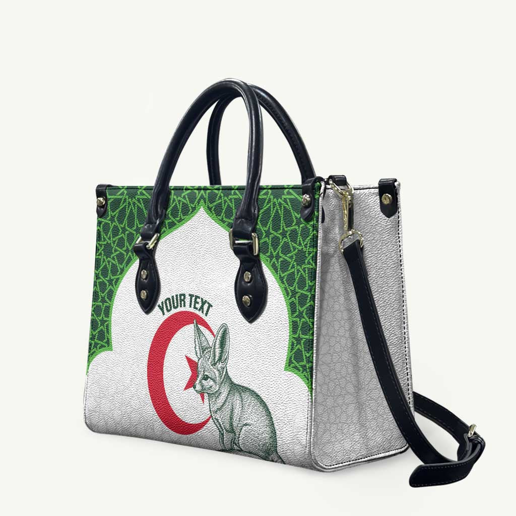 Custom Algeria Football Leather Bag 2026 Go Greens Fennec With Islamic Pattern - African Pride