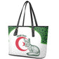 Custom Algeria Football Leather Tote Bag 2026 Go Greens Fennec With Islamic Pattern - African Pride