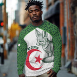 Custom Algeria Football Long Sleeve Shirt 2026 Go Greens Fennec With Islamic Pattern - African Pride