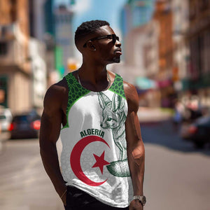 Custom Algeria Football Men Tank Top 2026 Go Greens Fennec With Islamic Pattern - African Pride