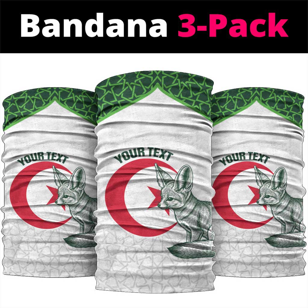 Custom Algeria Football Neck Gaiter 2026 Go Greens Fennec With Islamic Pattern - African Pride