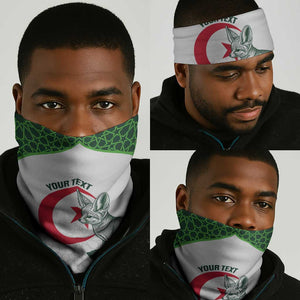 Custom Algeria Football Neck Gaiter 2026 Go Greens Fennec With Islamic Pattern - African Pride