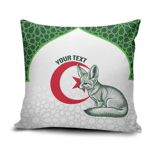 Custom Algeria Football Pillow Cover 2026 Go Greens Fennec With Islamic Pattern - African Pride