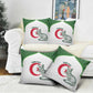 Custom Algeria Football Pillow Cover 2026 Go Greens Fennec With Islamic Pattern - African Pride