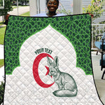 Custom Algeria Football Quilt 2026 Go Greens Fennec With Islamic Pattern - African Pride