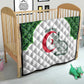 Custom Algeria Football Quilt 2026 Go Greens Fennec With Islamic Pattern - African Pride