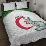 Custom Algeria Football Quilt Bed Set 2026 Go Greens Fennec With Islamic Pattern - African Pride