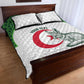 Custom Algeria Football Quilt Bed Set 2026 Go Greens Fennec With Islamic Pattern - African Pride