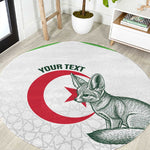 Custom Algeria Football Round Carpet 2026 Go Greens Fennec With Islamic Pattern - African Pride